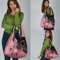 Cook Islands Turtle Grocery Bag Stars and Hibiscus - Pink LT01 - Polynesian Pride