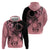 Cook Islands Turtle Hoodie Stars and Hibiscus - Pink