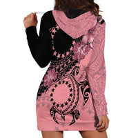 Cook Islands Turtle Hoodie Dress Stars and Hibiscus - Pink LT01 - Polynesian Pride