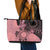 Cook Islands Turtle Leather Tote Bag Stars and Hibiscus - Pink