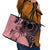 Cook Islands Turtle Leather Tote Bag Stars and Hibiscus - Pink