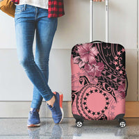 Cook Islands Turtle Luggage Cover Stars and Hibiscus - Pink