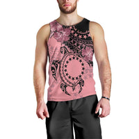 Cook Islands Turtle Men Tank Top Stars and Hibiscus - Pink LT01 - Polynesian Pride
