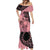 Cook Islands Turtle Mermaid Dress Stars and Hibiscus - Pink