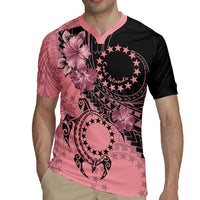Cook Islands Turtle Rugby Jersey Stars and Hibiscus - Pink LT01 - Polynesian Pride