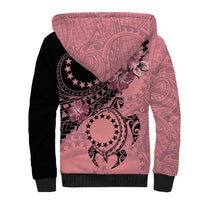 Cook Islands Turtle Sherpa Hoodie Stars and Hibiscus - Pink LT01 - Polynesian Pride