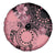 Cook Islands Turtle Spare Tire Cover Stars and Hibiscus - Pink