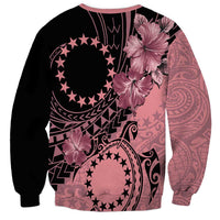 Cook Islands Turtle Sweatshirt Stars and Hibiscus - Pink LT01 - Polynesian Pride