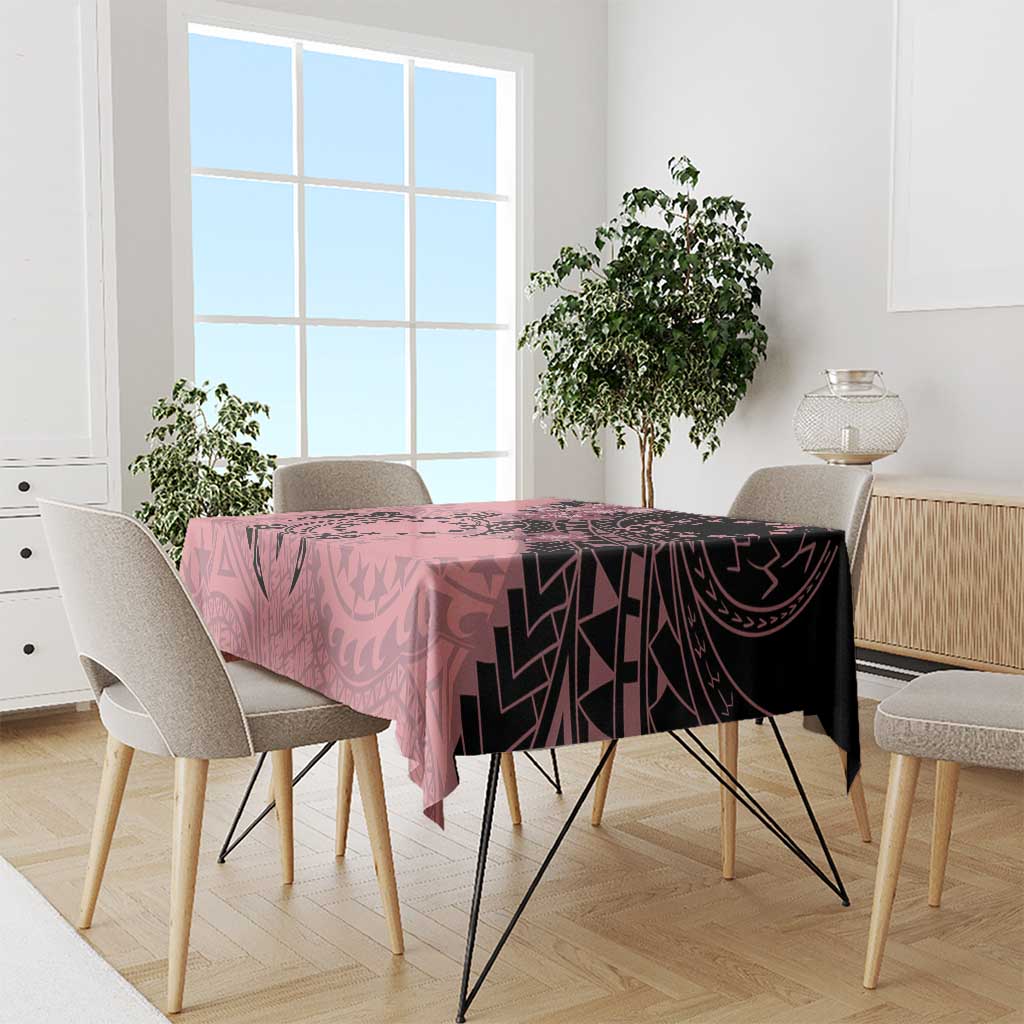 Cook Islands Turtle Tablecloth Stars and Hibiscus - Pink LT01 - Polynesian Pride