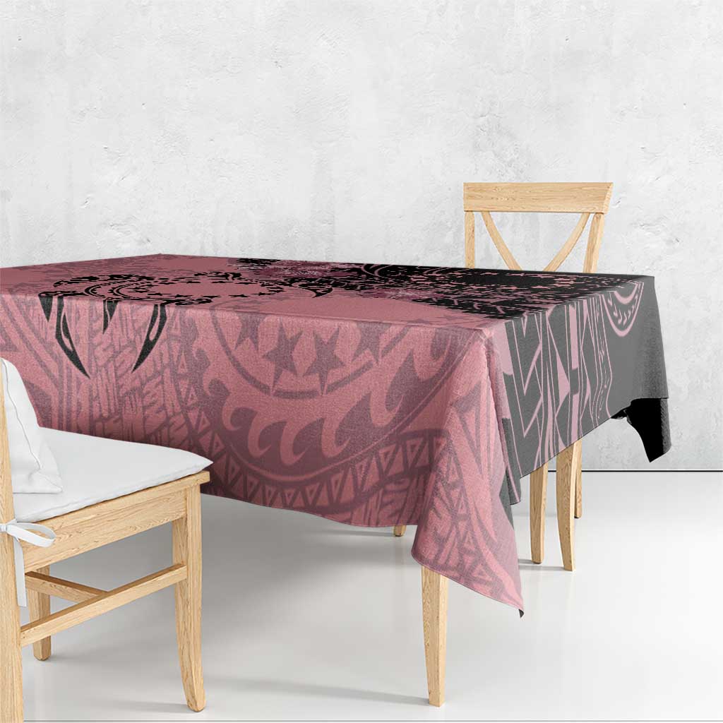 Cook Islands Turtle Tablecloth Stars and Hibiscus - Pink LT01 - Polynesian Pride