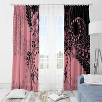 Cook Islands Turtle Window Curtain Stars and Hibiscus - Pink LT01 - Polynesian Pride