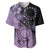 Cook Islands Turtle Baseball Jersey Stars and Hibiscus - Purple