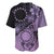 Cook Islands Turtle Baseball Jersey Stars and Hibiscus - Purple