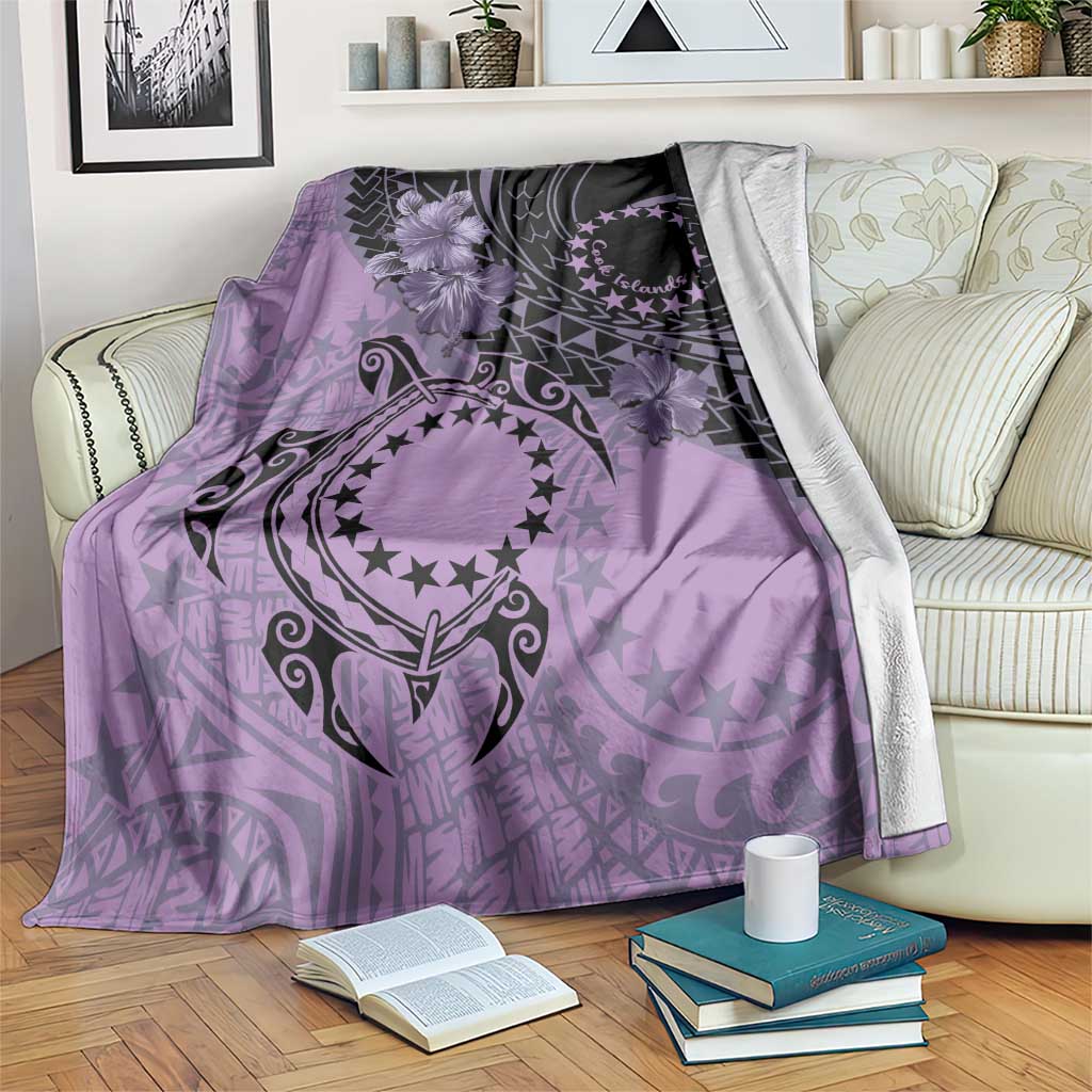 Cook Islands Turtle Blanket Stars and Hibiscus - Purple LT01 Purple - Polynesian Pride