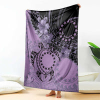 Cook Islands Turtle Blanket Stars and Hibiscus - Purple LT01 - Polynesian Pride