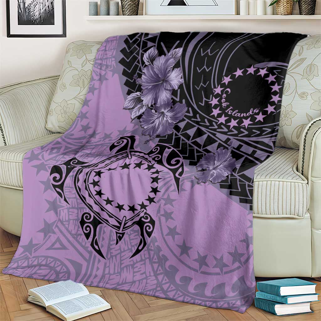 Cook Islands Turtle Blanket Stars and Hibiscus - Purple LT01 - Polynesian Pride