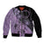 Cook Islands Turtle Bomber Jacket Stars and Hibiscus - Purple