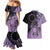 Cook Islands Turtle Couples Matching Mermaid Dress and Hawaiian Shirt Stars and Hibiscus - Purple