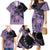 Cook Islands Turtle Family Matching Mermaid Dress and Hawaiian Shirt Stars and Hibiscus - Purple