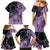 Cook Islands Turtle Family Matching Mermaid Dress and Hawaiian Shirt Stars and Hibiscus - Purple