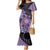 Cook Islands Turtle Family Matching Mermaid Dress and Hawaiian Shirt Stars and Hibiscus - Purple