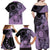 Cook Islands Turtle Family Matching Off Shoulder Maxi Dress and Hawaiian Shirt Stars and Hibiscus - Purple