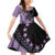 Cook Islands Turtle Family Matching Off Shoulder Short Dress and Hawaiian Shirt Stars and Hibiscus - Purple