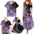 Cook Islands Turtle Family Matching Summer Maxi Dress and Hawaiian Shirt Stars and Hibiscus - Purple