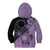 Cook Islands Turtle Kid Hoodie Stars and Hibiscus - Purple