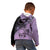 Cook Islands Turtle Kid Hoodie Stars and Hibiscus - Purple