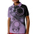 Cook Islands Turtle Kid Polo Shirt Stars and Hibiscus - Purple