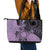 Cook Islands Turtle Leather Tote Bag Stars and Hibiscus - Purple