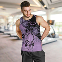 Cook Islands Turtle Men Tank Top Stars and Hibiscus - Purple LT01 Purple - Polynesian Pride