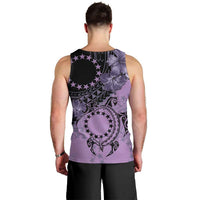 Cook Islands Turtle Men Tank Top Stars and Hibiscus - Purple LT01 - Polynesian Pride