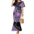 Cook Islands Turtle Mermaid Dress Stars and Hibiscus - Purple