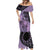 Cook Islands Turtle Mermaid Dress Stars and Hibiscus - Purple