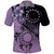 Cook Islands Turtle Polo Shirt Stars and Hibiscus - Purple