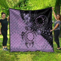 Cook Islands Turtle Quilt Stars and Hibiscus - Purple
