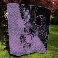 Cook Islands Turtle Quilt Stars and Hibiscus - Purple