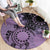 Cook Islands Turtle Round Carpet Stars and Hibiscus - Purple