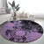 Cook Islands Turtle Round Carpet Stars and Hibiscus - Purple