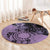 Cook Islands Turtle Round Carpet Stars and Hibiscus - Purple