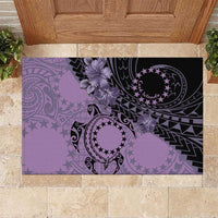 Cook Islands Turtle Rubber Doormat Stars and Hibiscus - Purple LT01 Purple - Polynesian Pride