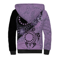 Cook Islands Turtle Sherpa Hoodie Stars and Hibiscus - Purple LT01 - Polynesian Pride