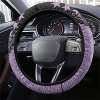 Cook Islands Turtle Steering Wheel Cover Stars and Hibiscus - Purple LT01 - Polynesian Pride