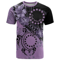 Cook Islands Turtle T Shirt Stars and Hibiscus - Purple LT01 Purple - Polynesian Pride