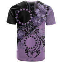 Cook Islands Turtle T Shirt Stars and Hibiscus - Purple LT01 - Polynesian Pride