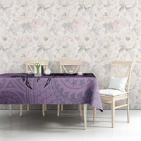 Cook Islands Turtle Tablecloth Stars and Hibiscus - Purple LT01 - Polynesian Pride