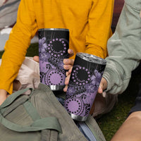 Cook Islands Turtle Tumbler Cup Stars and Hibiscus - Purple LT01 - Polynesian Pride