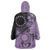 Cook Islands Turtle Wearable Blanket Hoodie Stars and Hibiscus - Purple